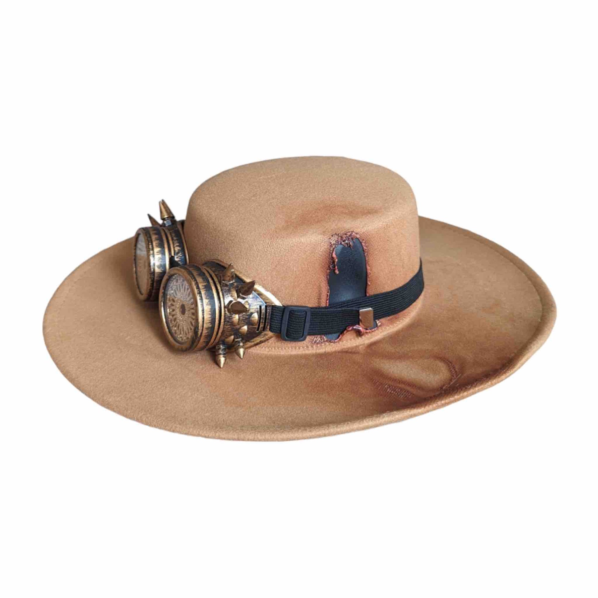 Brown Steam Punk Hat with Glasses