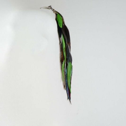 Green Black Brown Feather Clip.