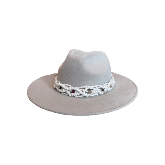 Light Grey Fur Felt Fedora Hat